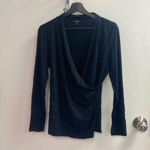 Talbots Womens V-beck faux wrap Long Sleeve Top (4620)